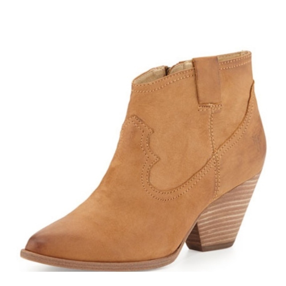 Frye Reina Bootie in Light Camel Buffed Nubuck Size 9
